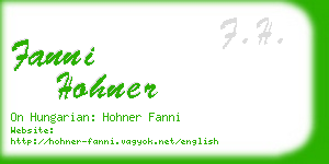 fanni hohner business card